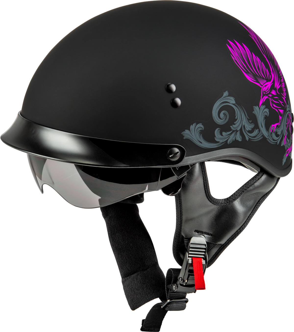 GMAX HH-65 Corvus Helmet Black/Pink/Grey