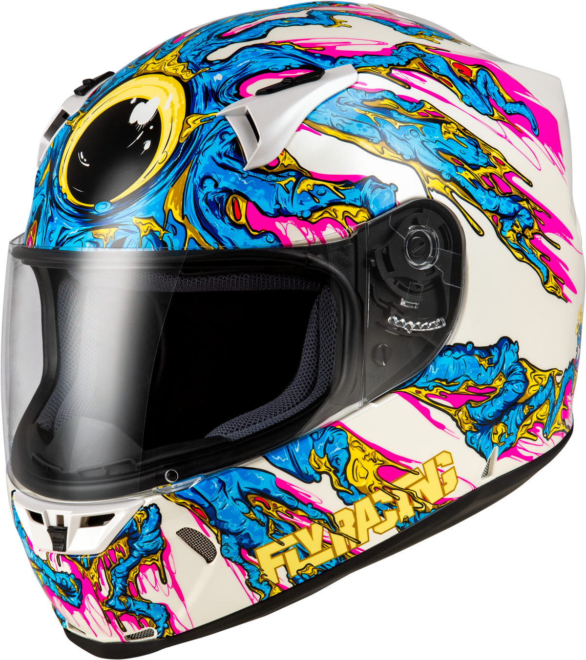 Fly Racing Revolt Space Creep Helmet - Light Blue/White/Pink