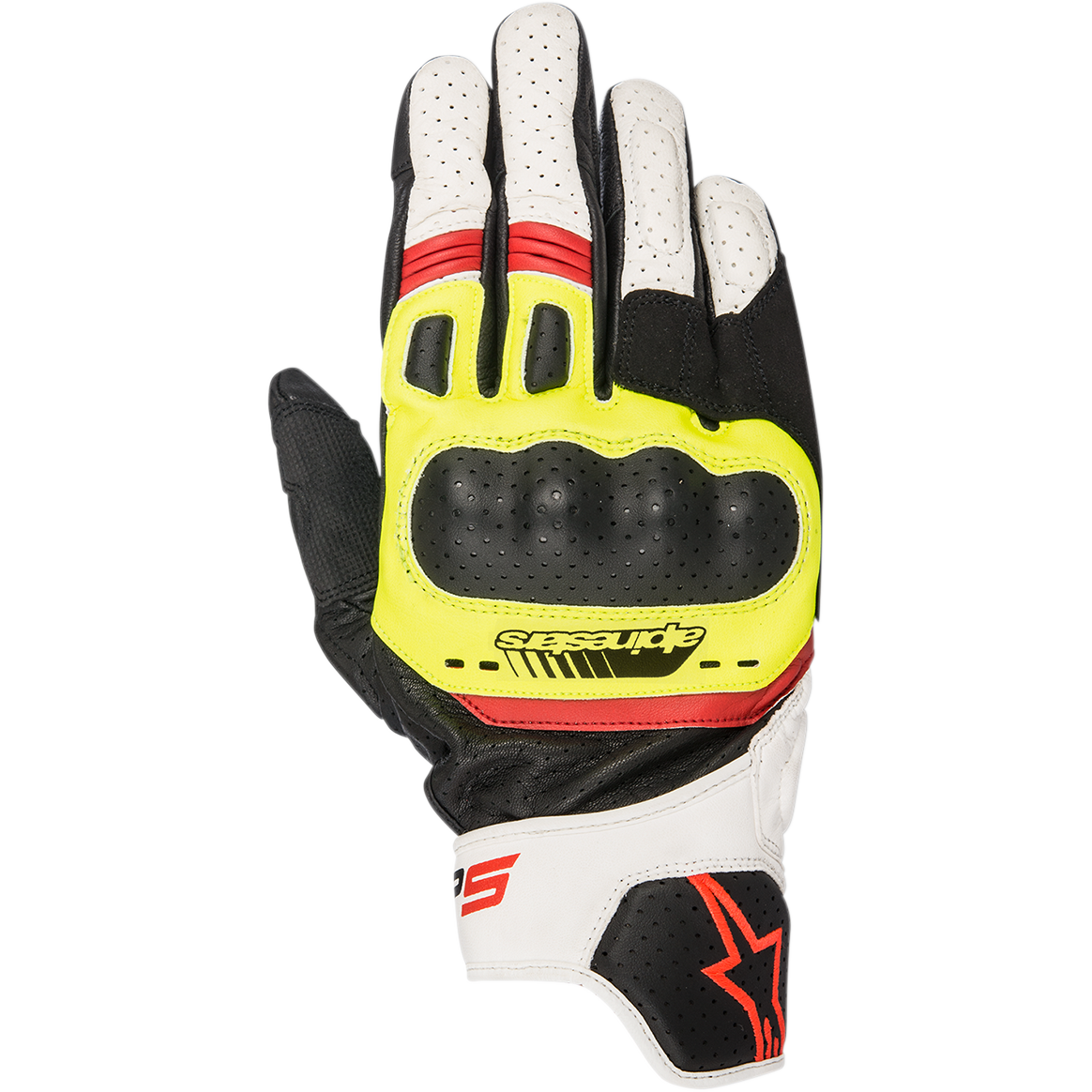 Alpinestars SP-5 Gloves - Black/Yellow Fluorescent/White/Red Fluorescent