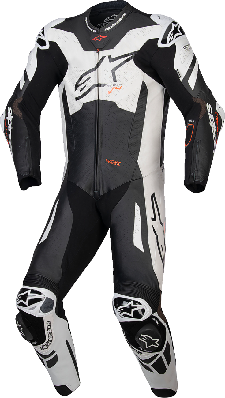 Alpinestars GP Plus v4 Sprint 1-Piece Leather Suit - Black/Red Fluo/White