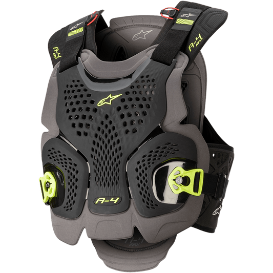Alpinestars A-4 Max Chest Protector - Black/Anthracite/Yellow Fluorescent