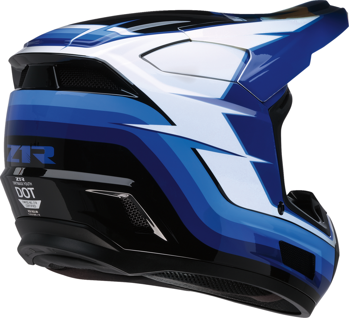 Z1R Youth Dirt Maxx Vortex Helmet - Blue/White