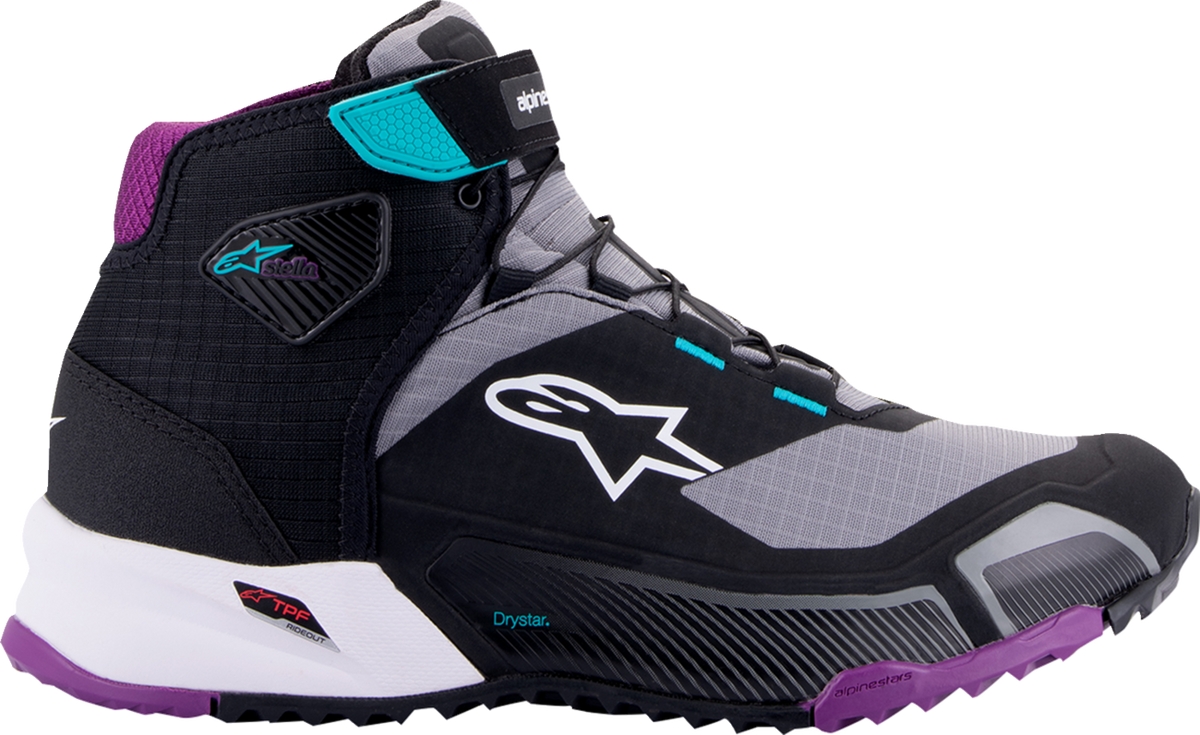 Alpinestars Womens CR-X Drystar Shoes Black/Gray/Teal/Purple