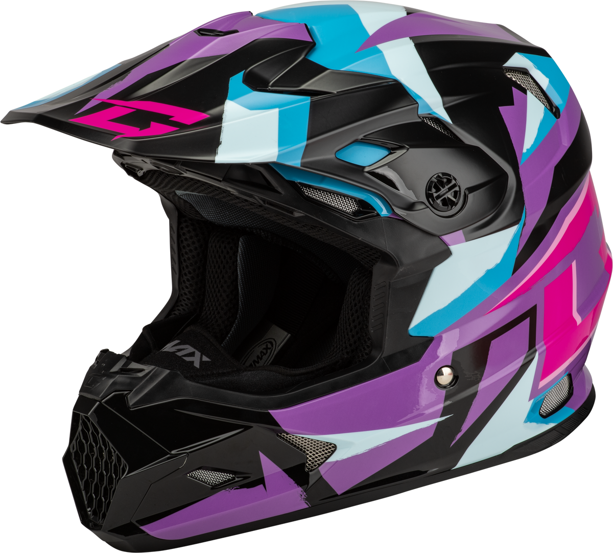 GMAX MX-96S Splinter Helmet CLOSEOUT Black/Purple/Blue