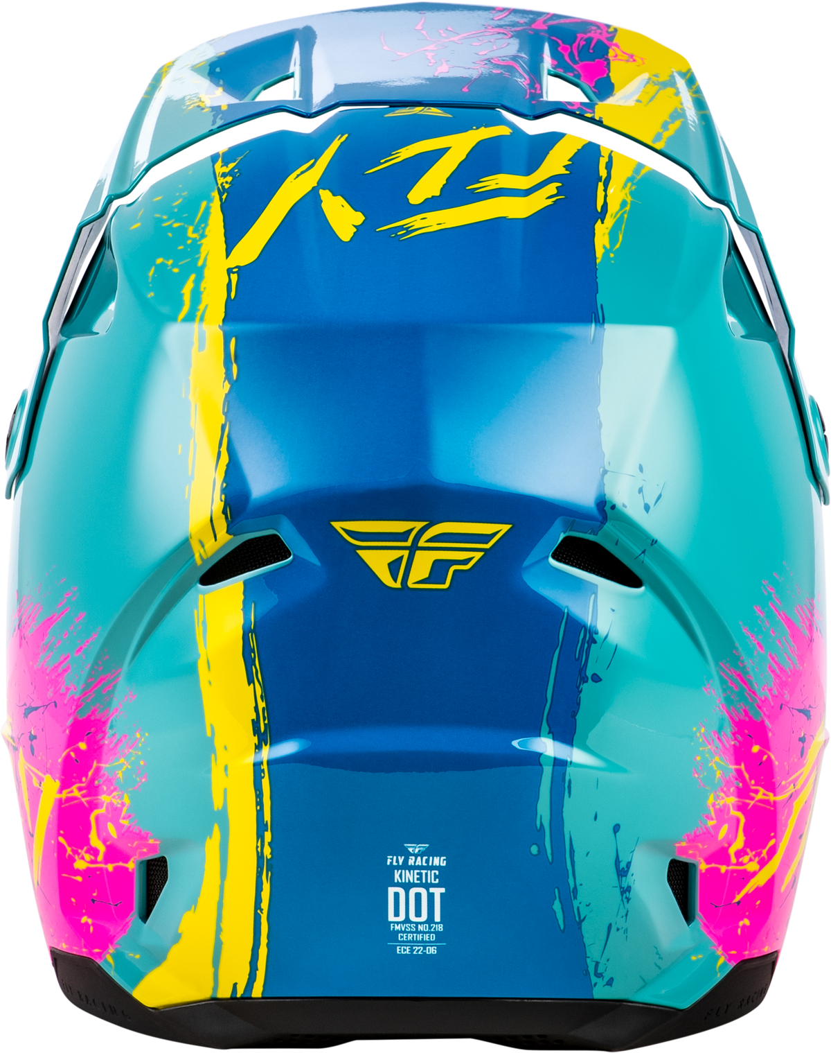 Fly Racing Youth Kinetic Drip Helmet - Turqoise/Pink/Yellow
