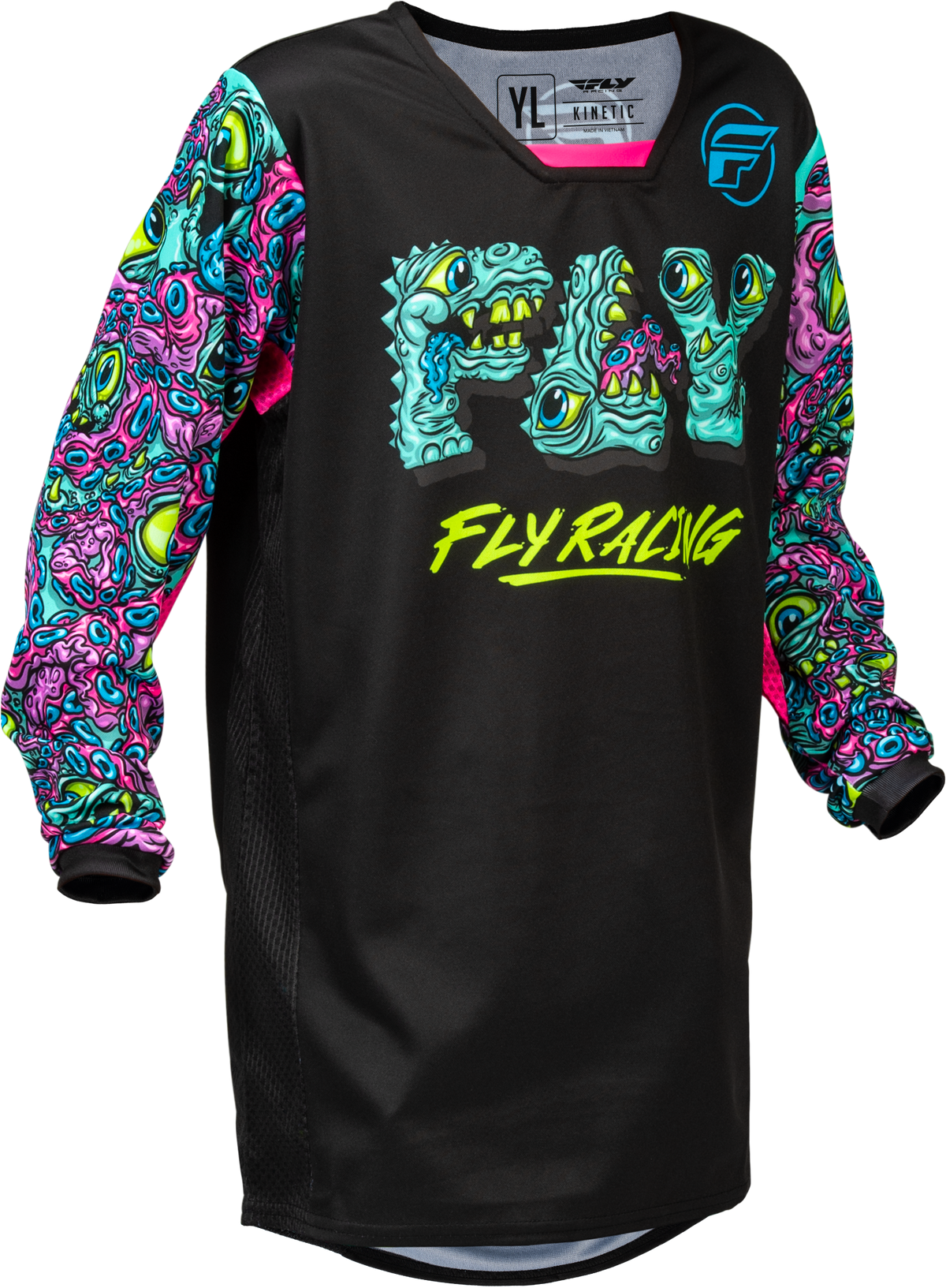 Fly Racing Kinetic Mutant Youth Jersey - Black/Multi Color