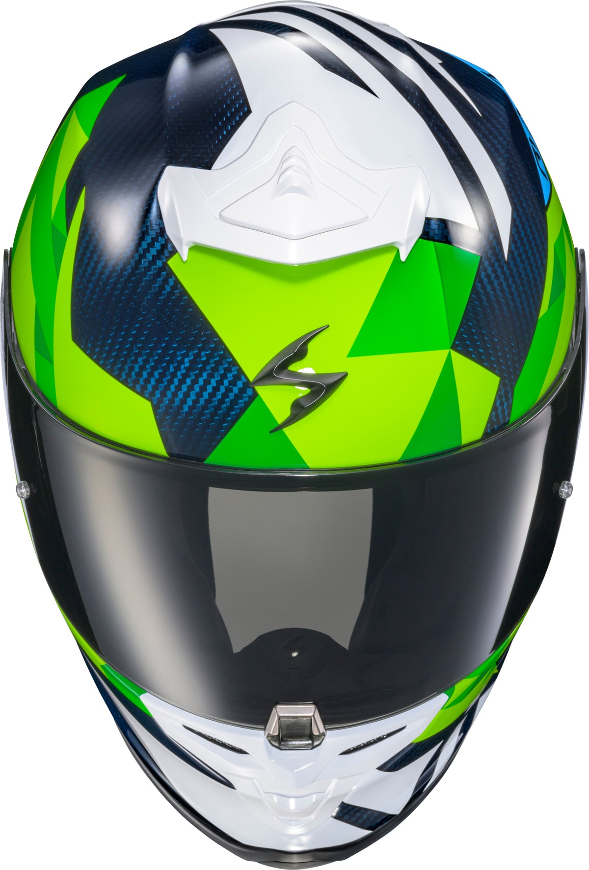 Scorpion EXO-R1 Air Carbon Rastor Helmet - White/Green/Blue