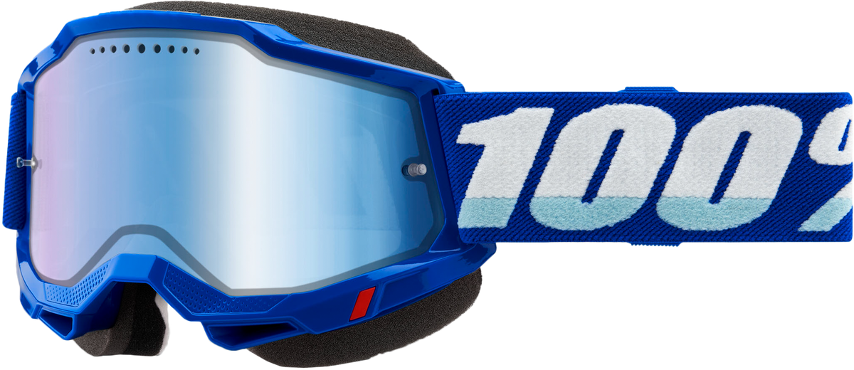 100% Accuri 2 Snowmobile Goggles Blue / Mirror Blue Lens