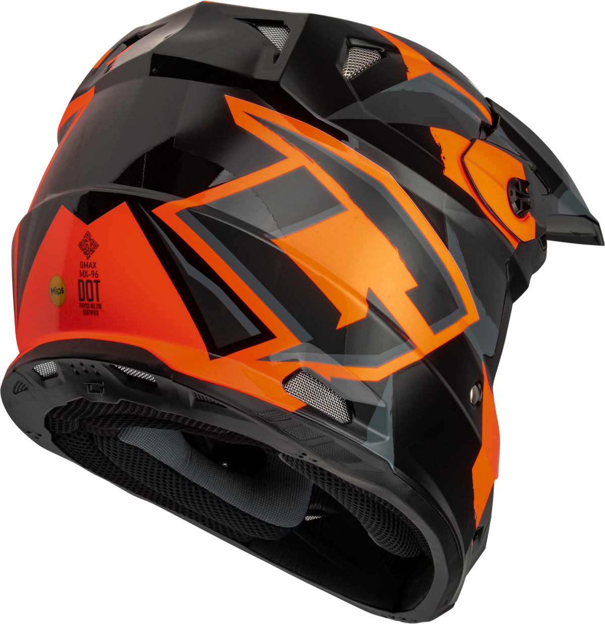 GMAX MX-96 Splinter Helmet Black/Orange