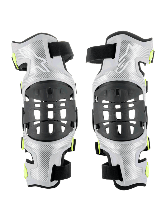 Alpinestars Bionic-7 Knee Brace Set - Silver/Yellow Fluorescent
