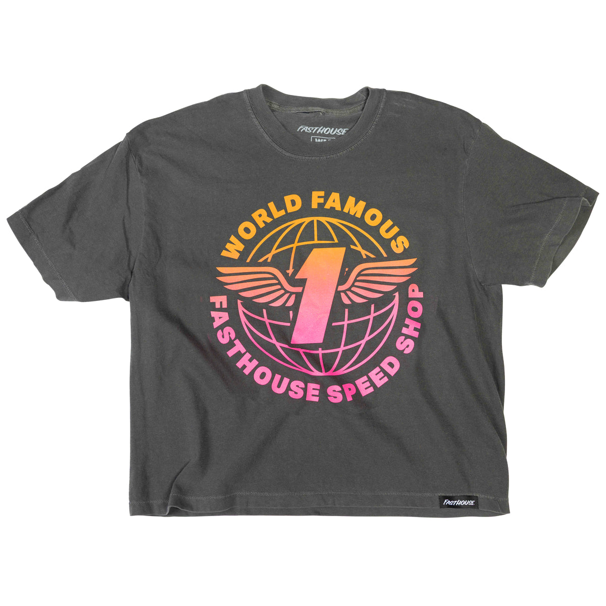 Fasthouse Womens Renown Crop Tee - Pepper