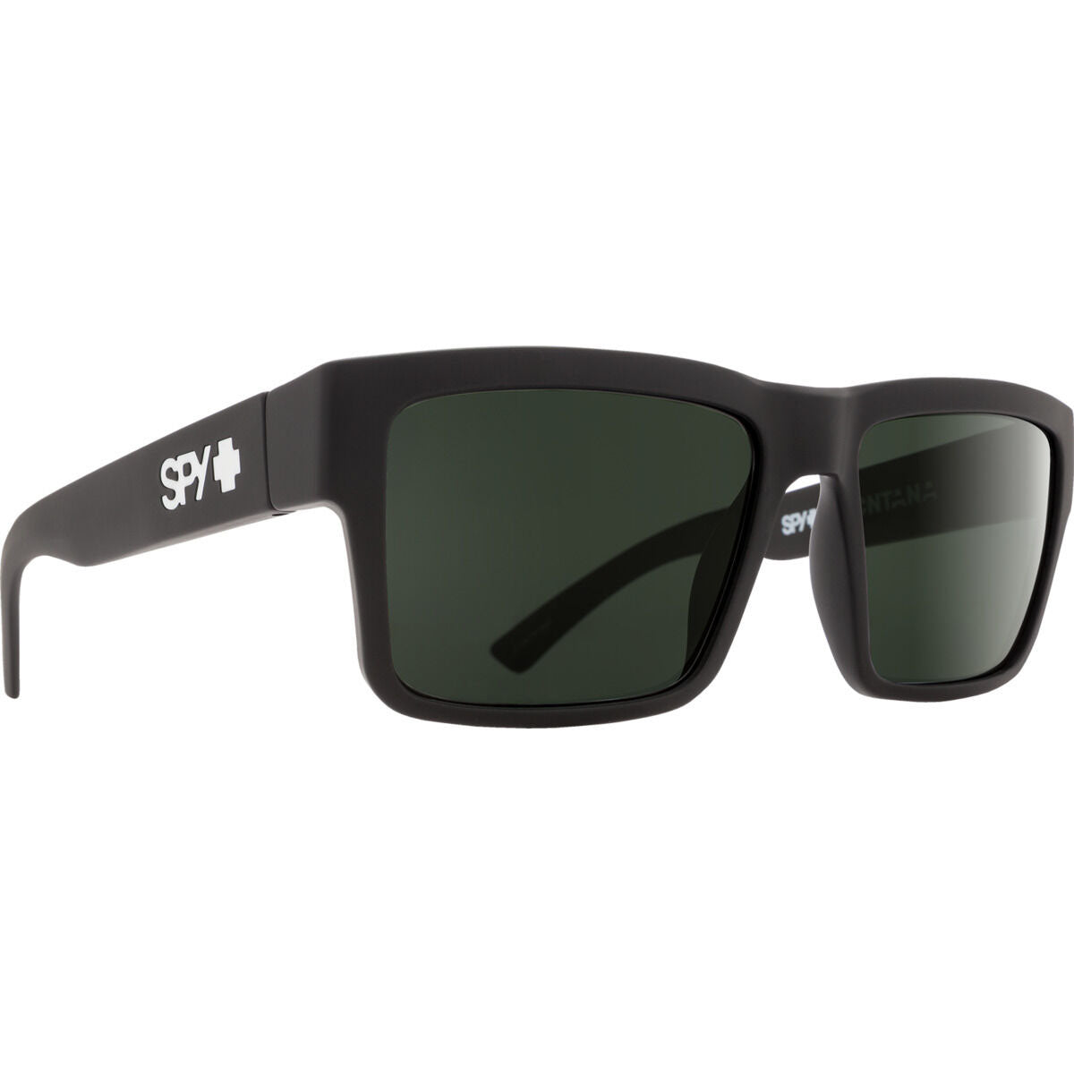 Spy Montana Sunglasses - Soft Matte Black/HD Plus Gray Green
