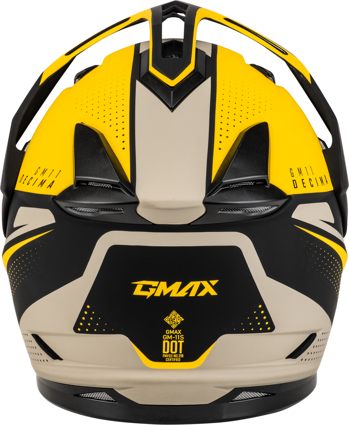 GMAX GM-11 Decima Helmet Matte Black/Yellow/Grey