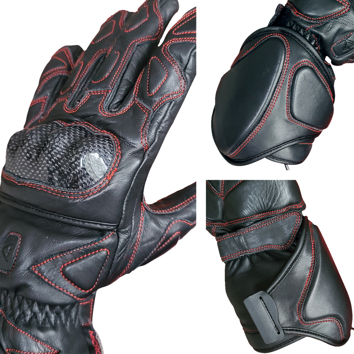 12 V Extreme Hard Knuckle Heated Gloves - Black