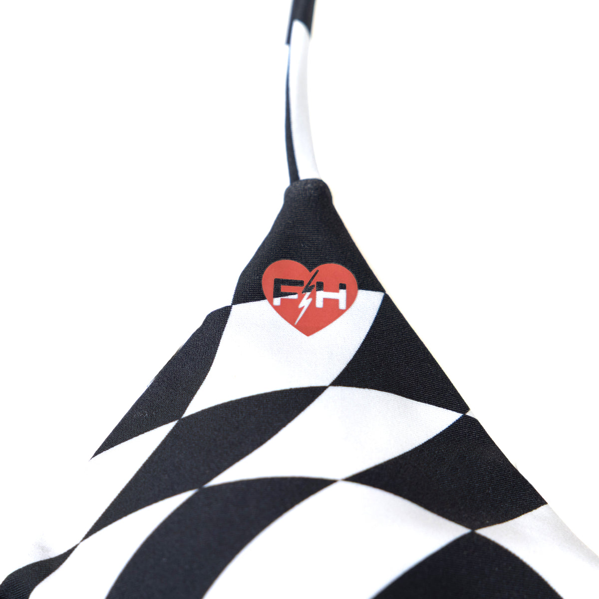 Fasthouse Womens Trip Swimsuits Bikini Top - Black/White