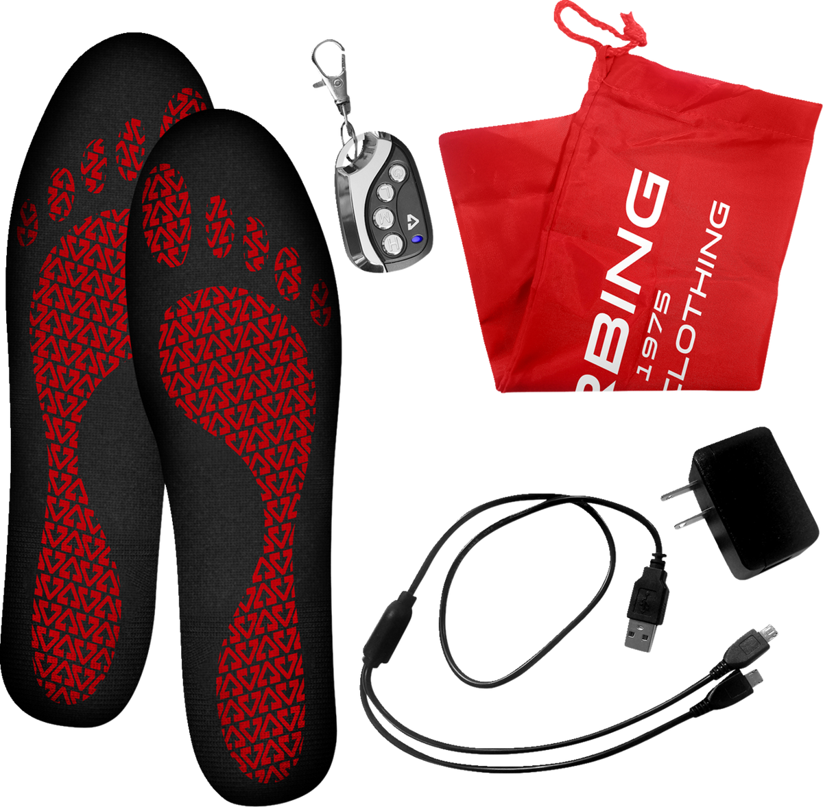 3V Rechargeable Heated Insoles with Remote - Black