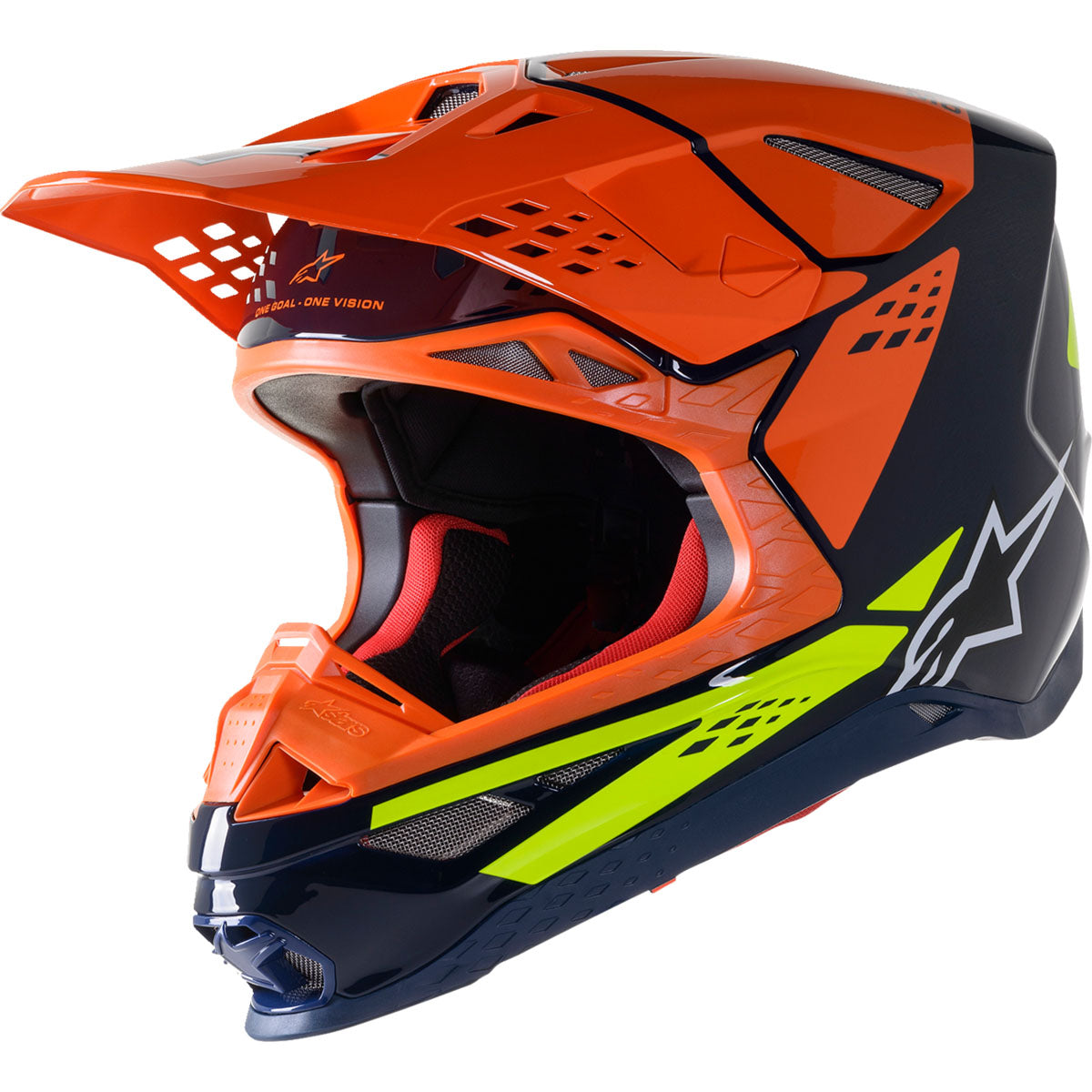 Alpinestars Supertech M8 Factory MIPS Helmet (CLOSEOUT) - Dark Blue/Orange/Yellow