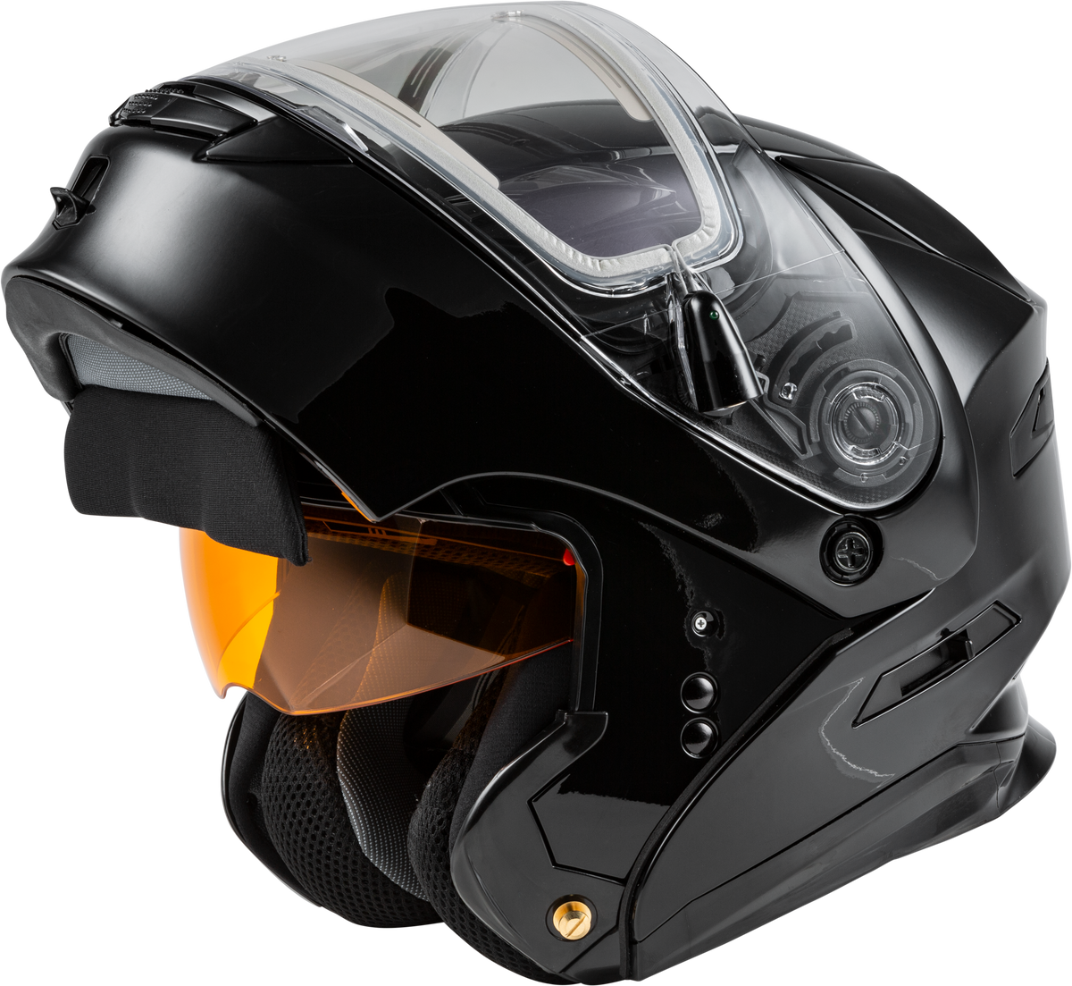 GMAX MD-01S Modular Snow Helmet Solid w/Quick Release Buckle Electric shield Black