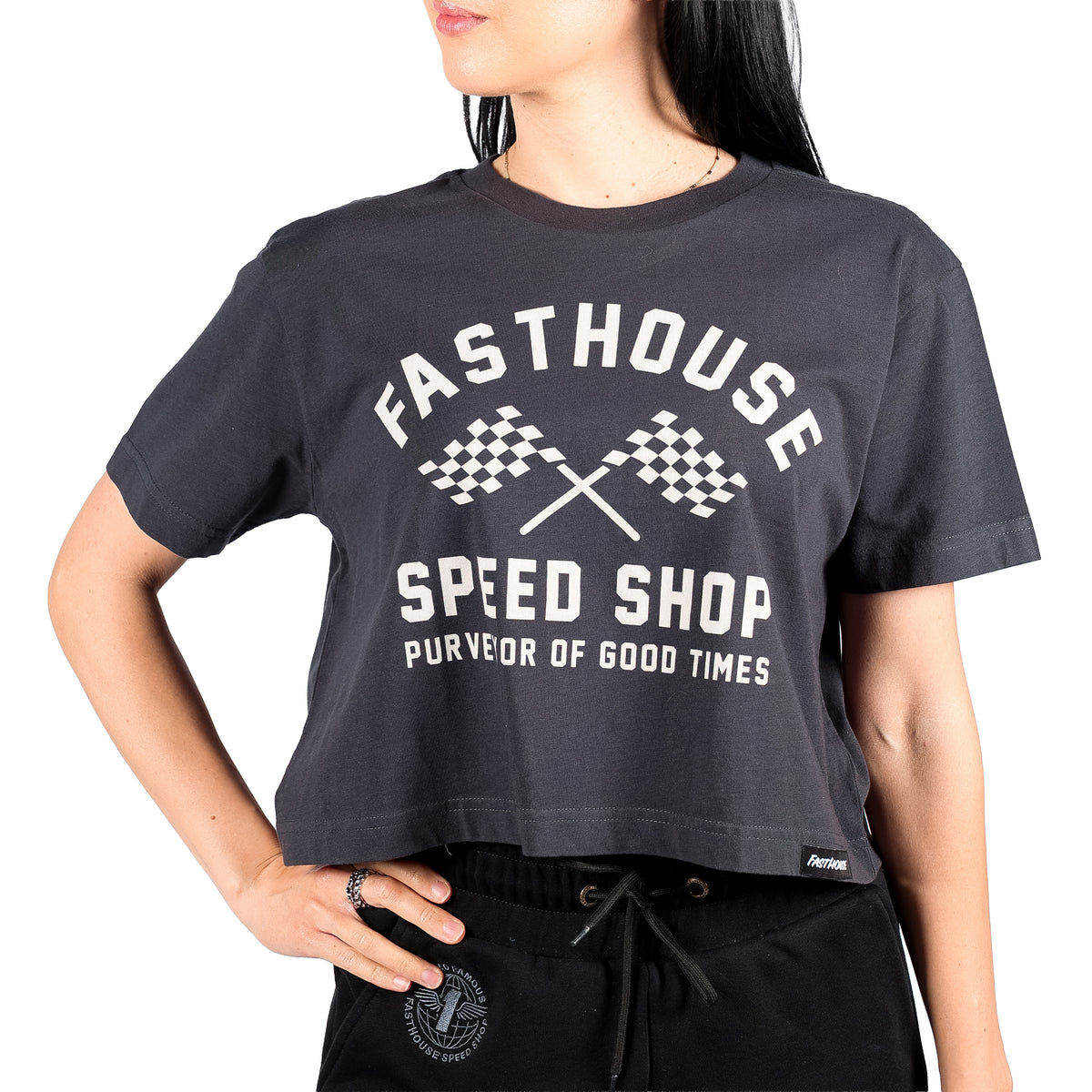 Fasthouse Crossroad Tee Crop - Black