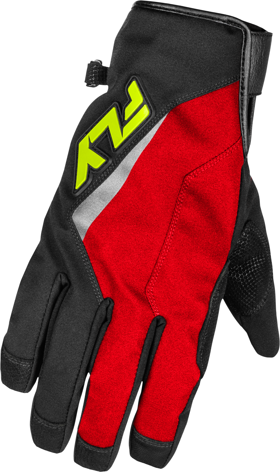 Fly Racing Title Long Gloves - Red/Black/Hi-Vis Yellow