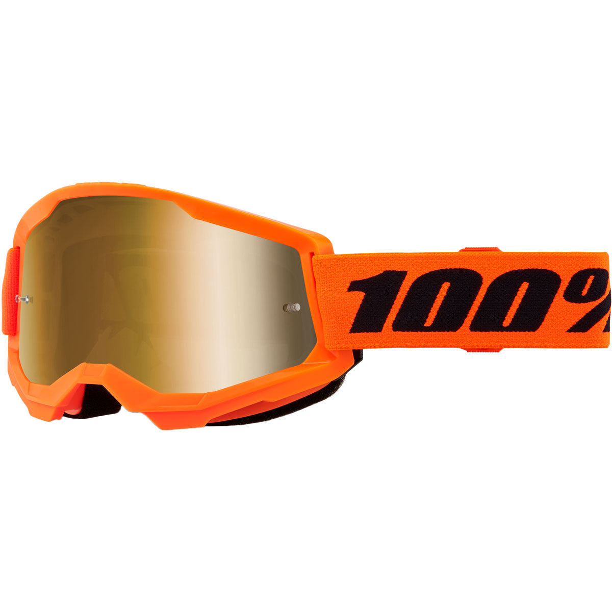 100% Strata 2 Goggles Neon Orange / Mirror Gold Lens