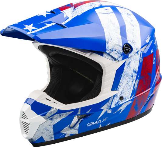 GMAX Youth MX-46Y Patriot Off-Road Helmet CLOSEOUT Red/White/Blue