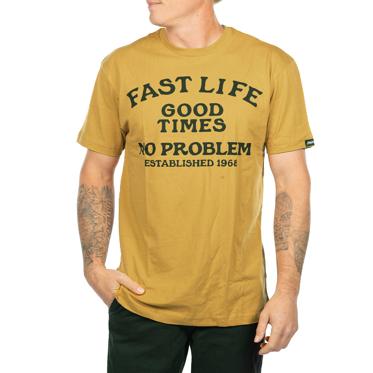 Fasthouse No Problem Tee - Bruce Yellow