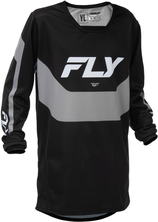 Fly Racing Youth Kinetic Jersey - Black/Grey