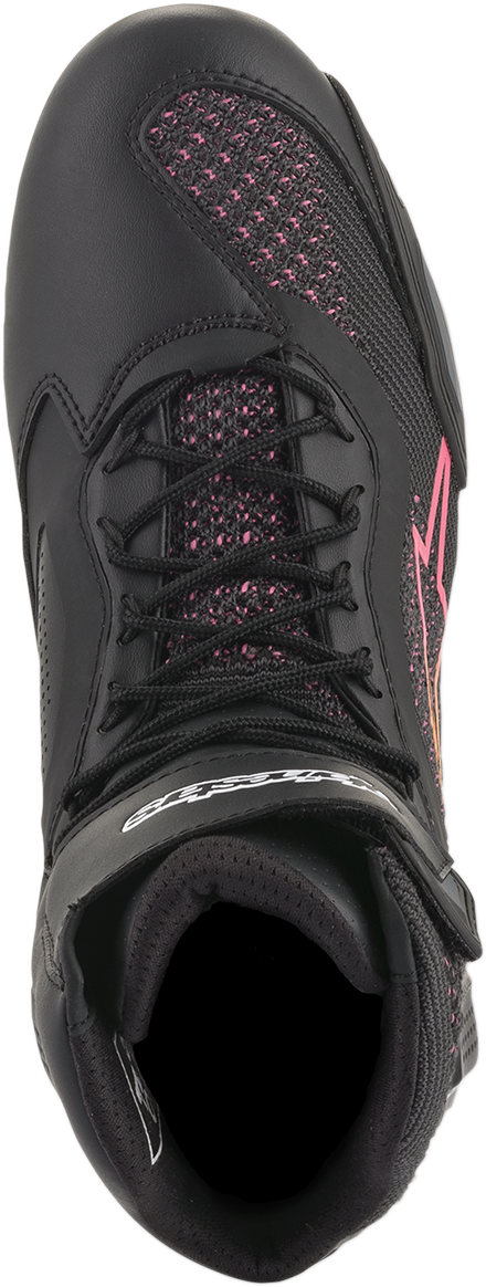 Alpinestars Womens Faster-3 Rideknit Shoes Black/Yellow/Pink