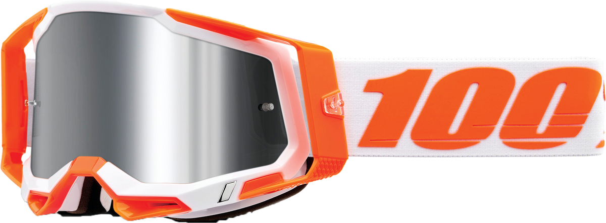 100% Racecraft 2 Goggles Orange / Mirror Silver Flash Lens