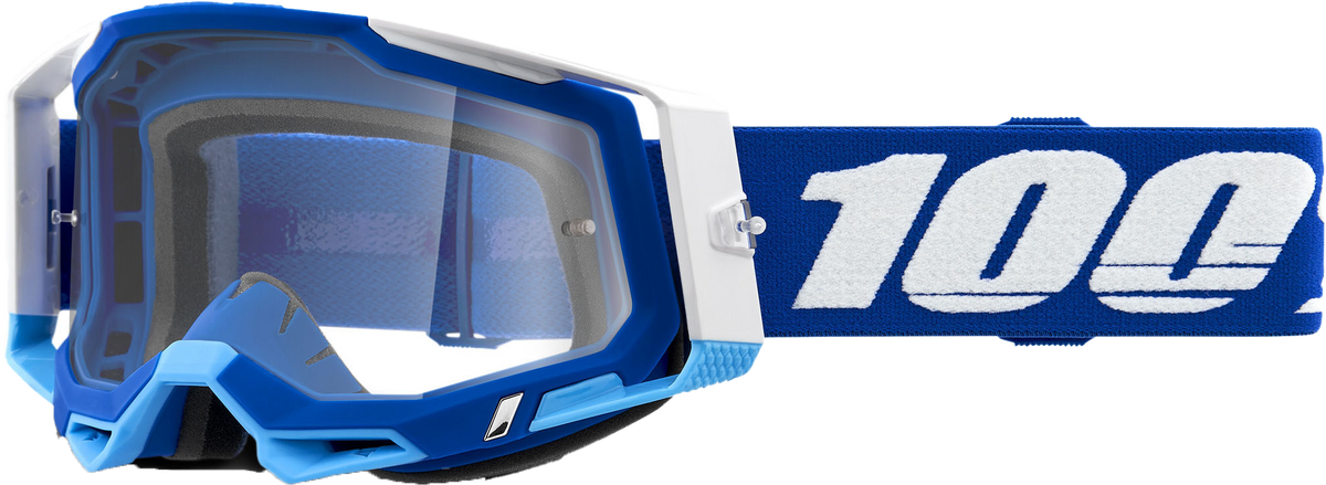 100% Racecraft 2 Goggles Blue / Clear Lens