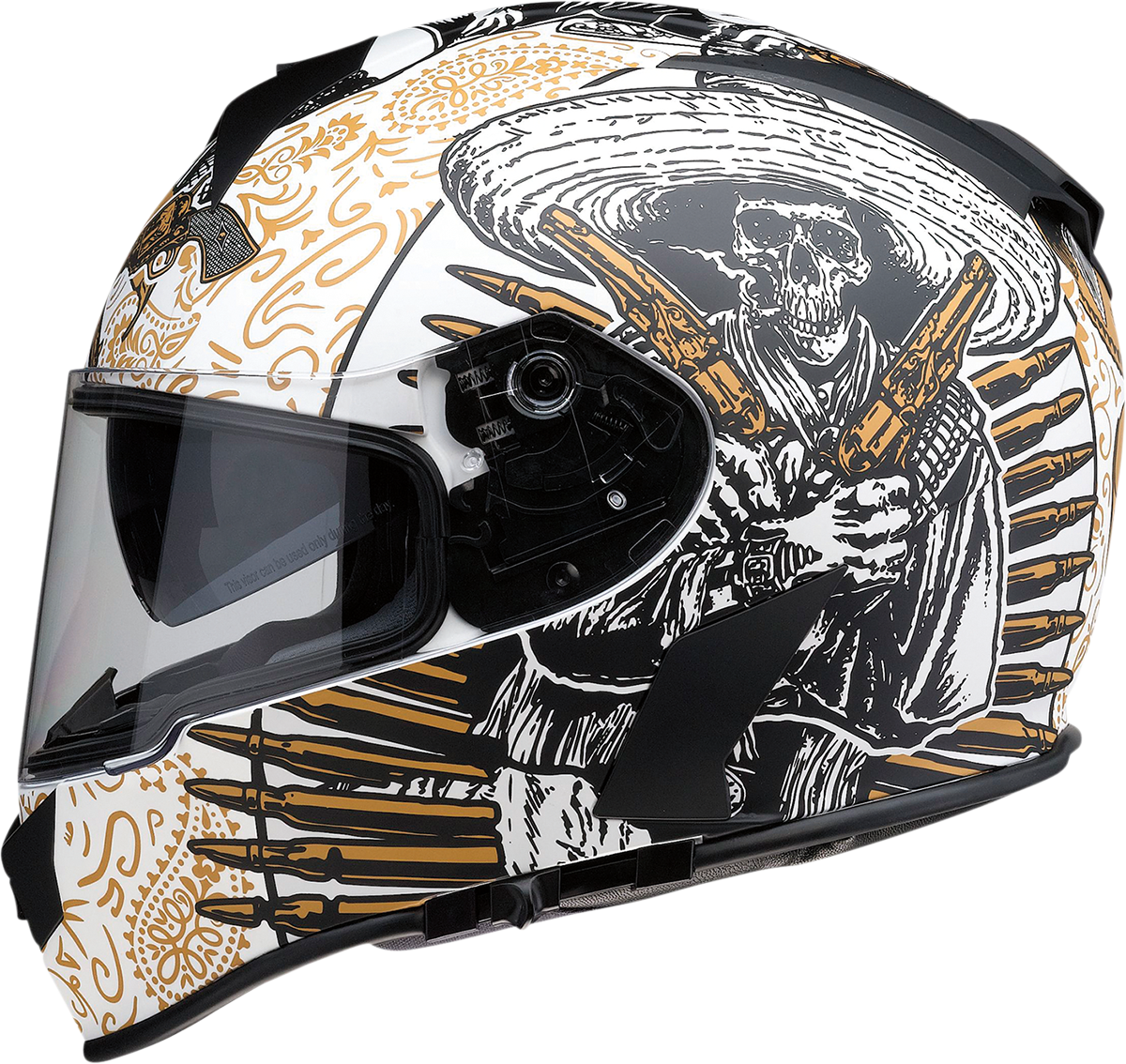 Z1R Warrant Sombrero Helmet - White/Gold