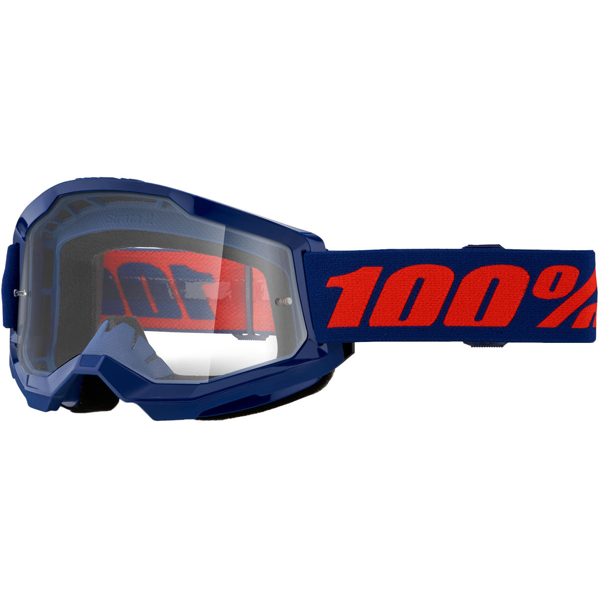 100% Strata 2 Goggles Navy / Clear Lens