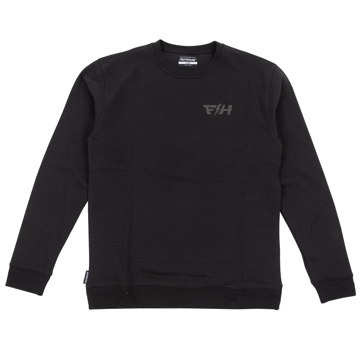 Fasthouse Pillar Crewneck Long Sleeve Tee - Black