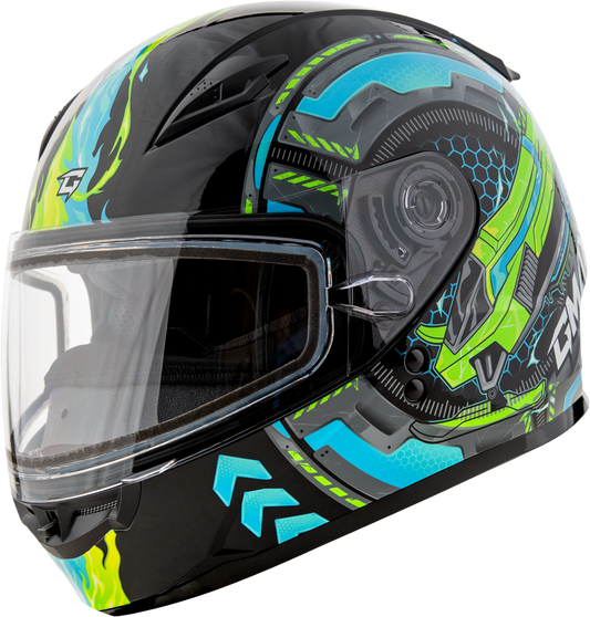 GMAX Youth GM-49Y Charge Snow Helmet Black/Blue/Green