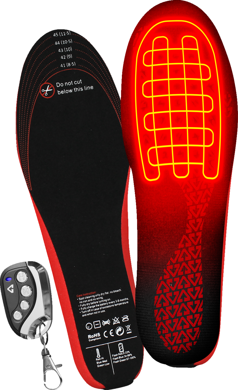 3V Rechargeable Heated Insoles with Remote - Black