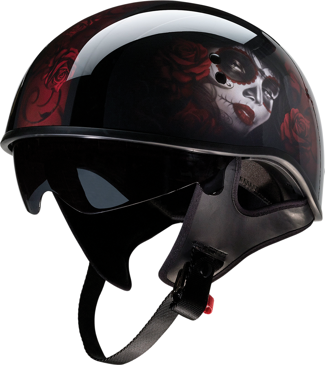 Z1R Vagrant Red Catrina Helmet - Black/Red