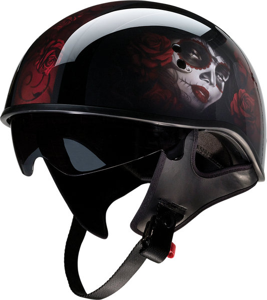 Z1R Vagrant Red Catrina Helmet - Black/Red