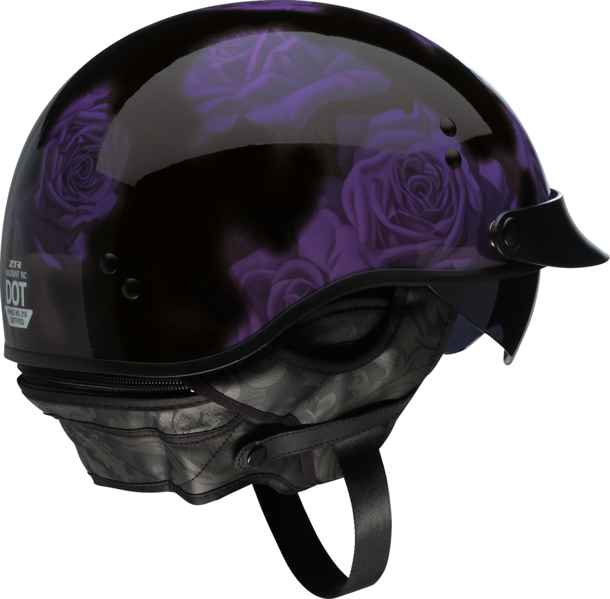 Z1R Vagrant NC Rose Helmet - Black/Purple