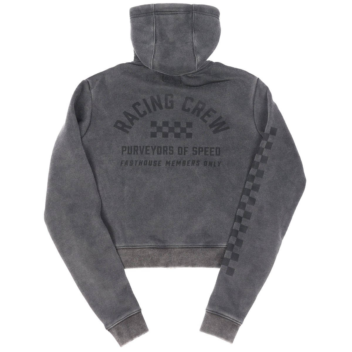 Fasthouse Womens Discord Crop Zip Up Pullover Hoodie - Black