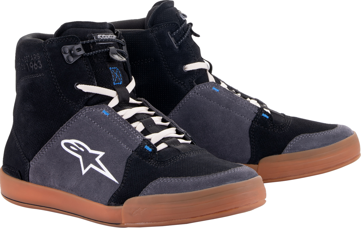 Alpinestars Chrome Shoes - Black/Asphalt/Gum Blue