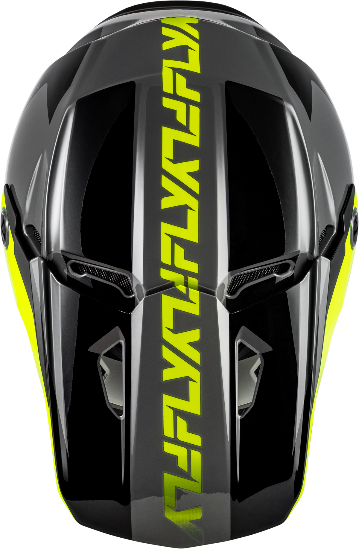 Fly Racing Kinetic Crest Helmet - Grey/Black/Hi-Vis Yellow