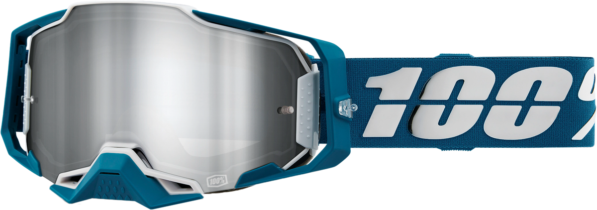 100% Armega Goggles CLOSEOUT Albar / Mirror Silver Flash Lens
