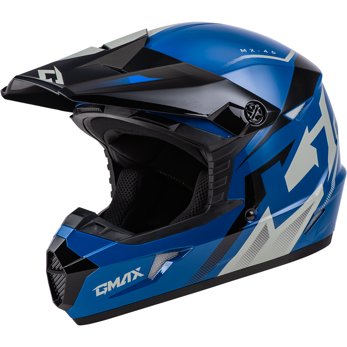 GMAX Youth MX-46 Compound Helmet Blue/Black/Grey