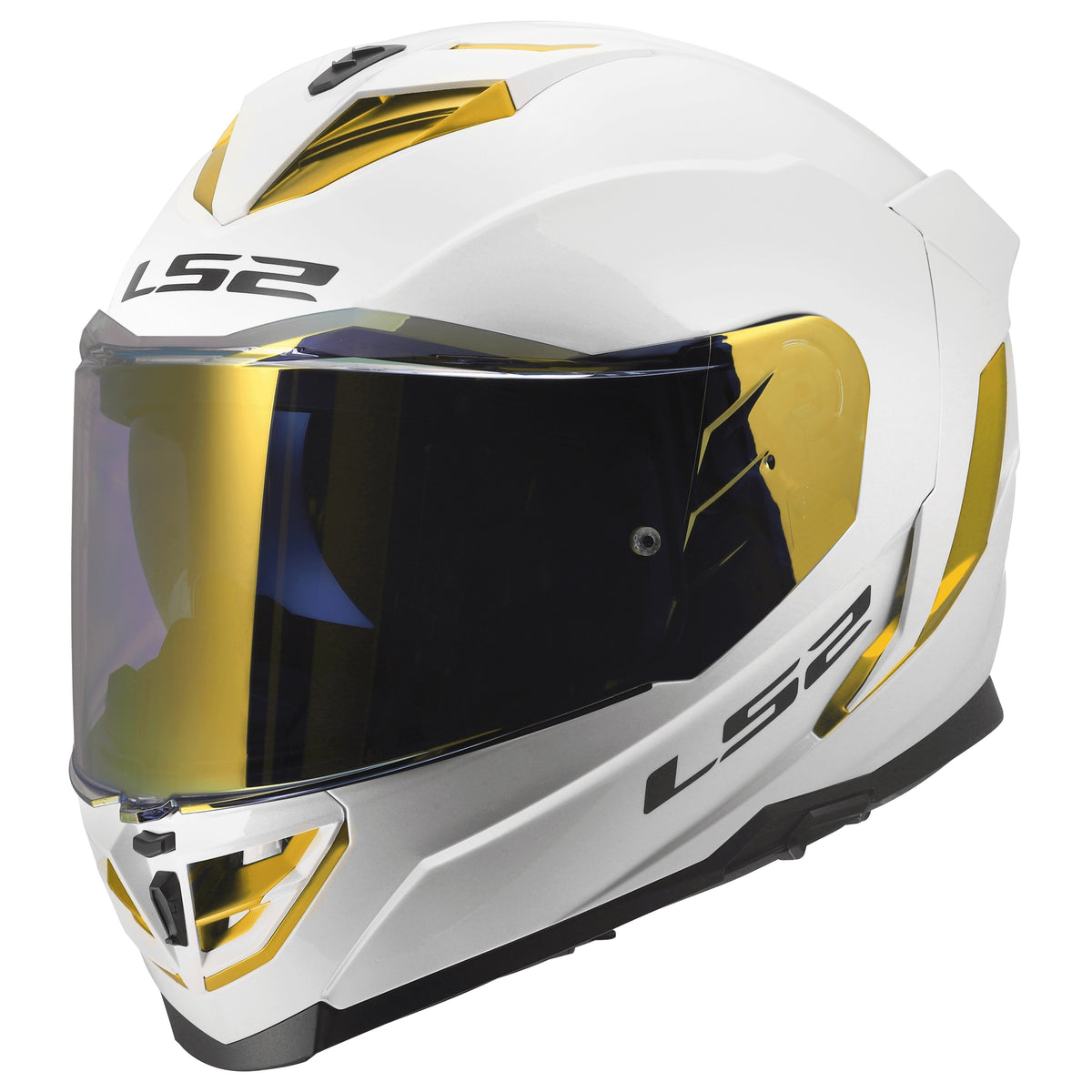 LS2 Assault III Solid Helmet - Gloss White/Gold