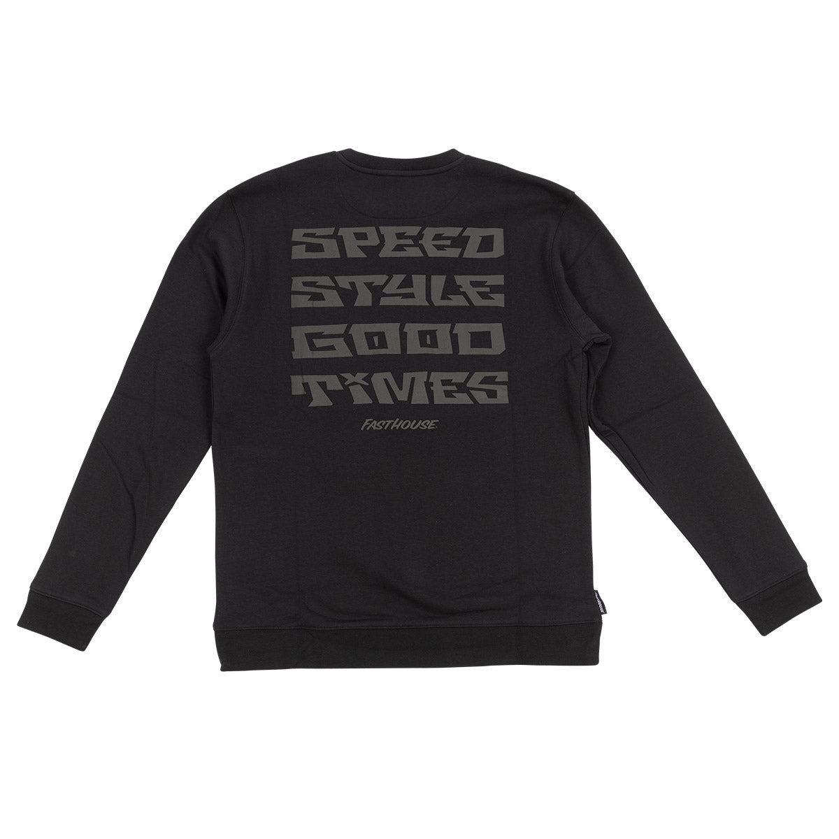 Fasthouse Pillar Crewneck Long Sleeve Tee - Black