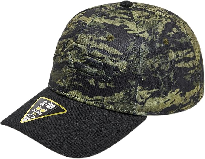 Oakley 6 Panel Stretch Embossed Hat - Tiger Camo Green