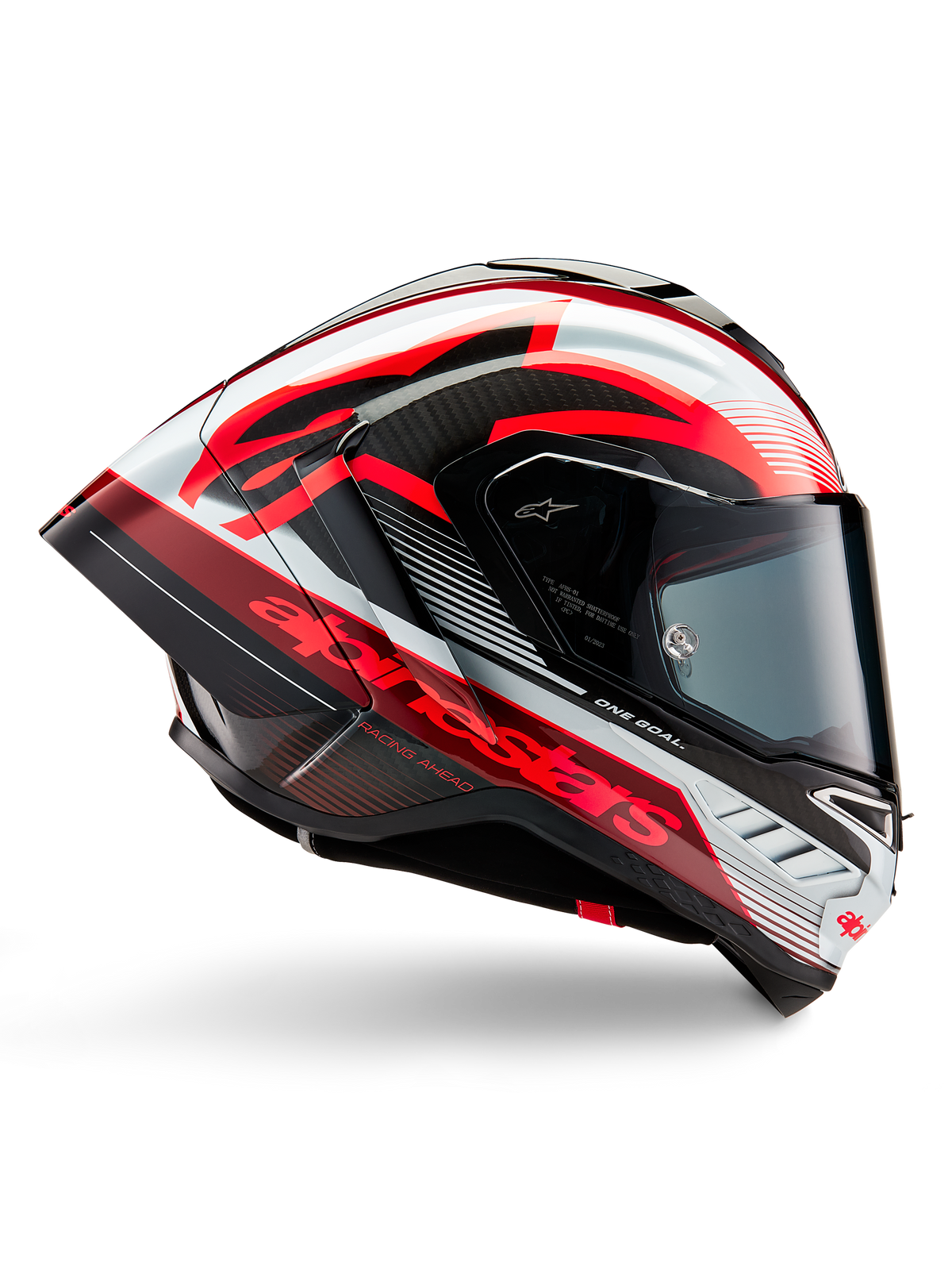 Alpinestars Supertech R10 Team Helmet - Black/Carbon Red/White Glossy
