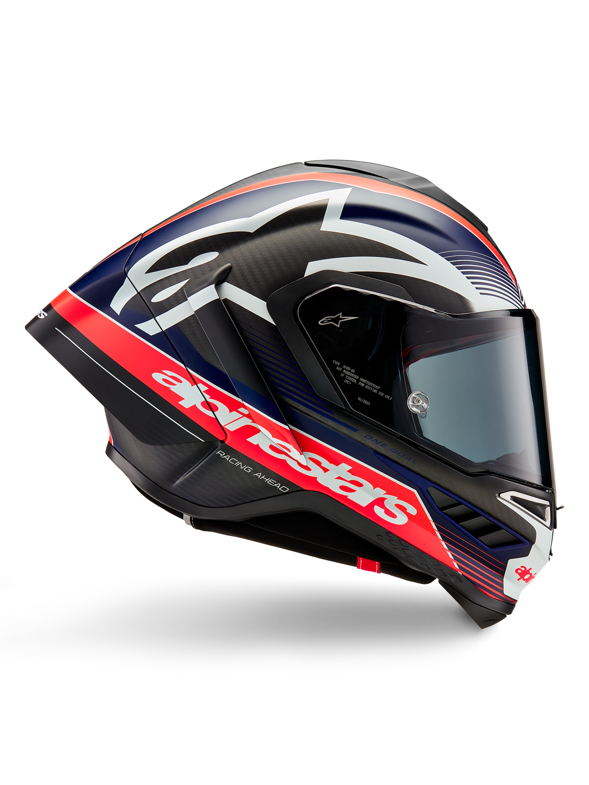 Alpinestars Supertech R10 Team Helmet - Black/Carbon Red Fluo/Blue Matte