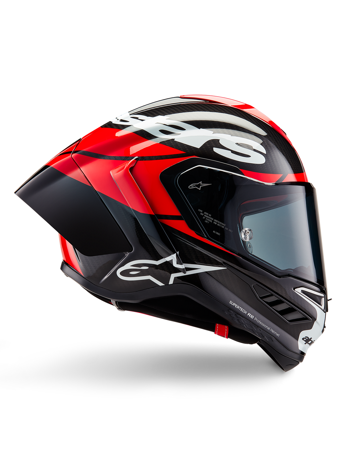 Alpinestars Supertech R10 Element Helmet - Black/Carbon Bright Red/White Glossy
